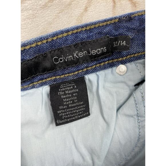 Calvin Klein Jeans Womens 32/14 Blue Ultimate Boot Cut Stretch Denim Dark Wash - Picture 8 of 10